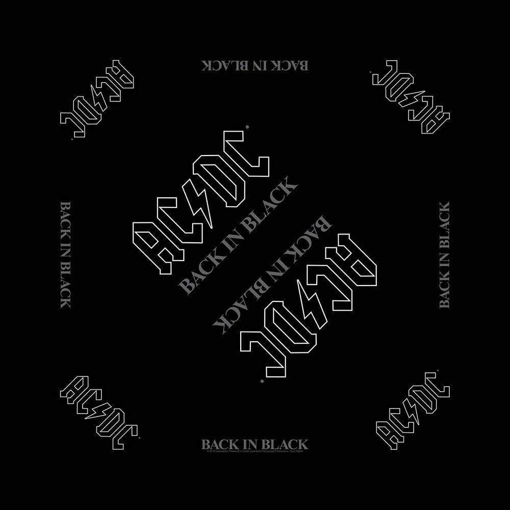 AC/DC - Back In Black Bandana - Zwart